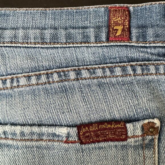 Seven 7 for all Mankind Flare Leg Jeans Womens Size 30 Blue Denim Made in USA - Picture 9 of 16